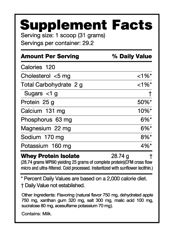 100% WHEY PROTEIN ISOLATE